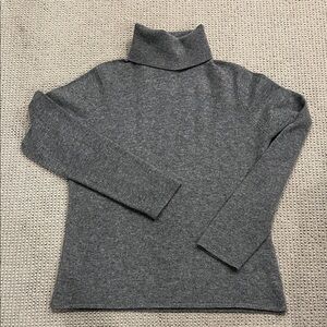Gray Cashmere Turtleneck Sweater